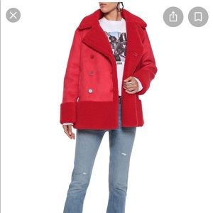 Stand studio faux fur teddy coat